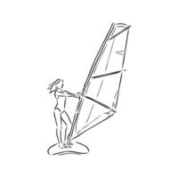 sports windsurfing sketch vector