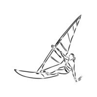 sports windsurfing sketch vector