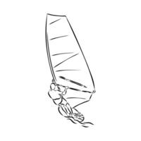 sports windsurfing sketch vector