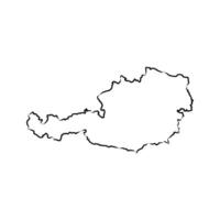 map of Austria sketch vector