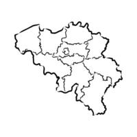 map of Belgium sketch vector