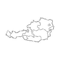 map of Austria sketch vector