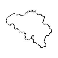 map of Belgium sketch vector