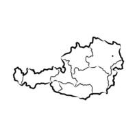 map of Austria sketch vector