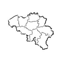 map of Belgium sketch vector
