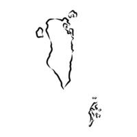 Bahrain map sketch vector