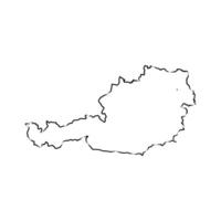 map of Austria sketch vector