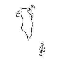 Bahrain map sketch vector