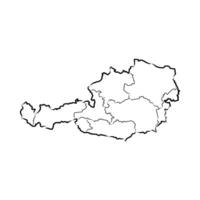 map of Austria sketch vector