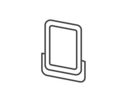 Makeup and cosmetics. Linear graphic beauty icons in the form of a face mirror. vector