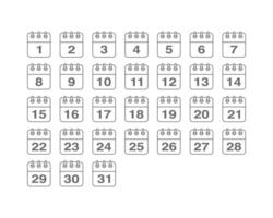 set of icons. Daily, monthly, yearly calendar icon vector