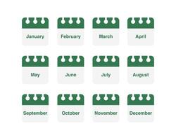 set of icons. Daily, monthly, yearly calendar icon vector
