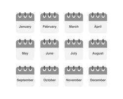 set of icons. Daily, monthly, yearly calendar icon vector