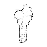 map of Benin sketch vector