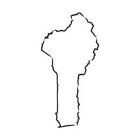 map of Benin sketch vector