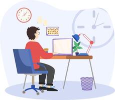 Work time illustration. Time management concept planning, organization, working time. Time organization efficiency. Schedule job project team. illustration. vector