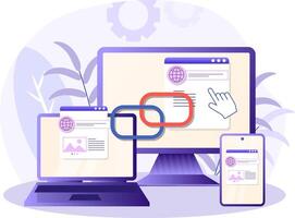 Deep link illustration. Deep Link SEO Digital Marketing Glyph Icon Design, Cloud computing and Internet hosting services Symbol. vector