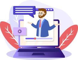 tutorials illustration. Tutorial Online Education Business Concept Template Web Banner With Copy Space Illustration vector
