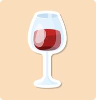 Wine glass standing with red wine on abstract background vector