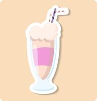 Delicious milkshake is waiting on a blue background vector