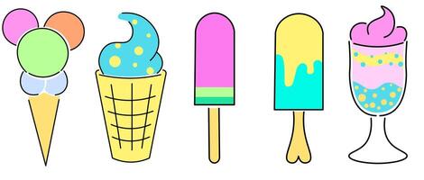 summertime drinks cool set vector