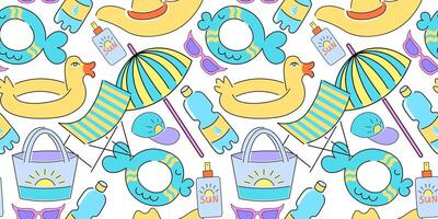 seamless pattern summertime traveling vector