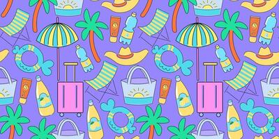 seamless pattern summertime traveling vector
