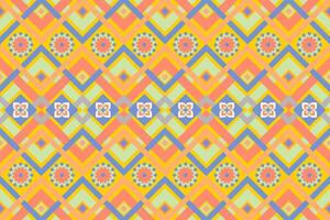 Abstract geometric ethnic seamless pattern. Geometric ethnic pattern fabric style. Geometric ethnic pattern design for clothing, textile, wrapping, background, wallpaper, carpet, embroidery vector
