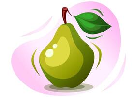 Appetizing Hand drawn Pear for surface, stickers, package of juice, fruit puree, soda, smoothie. Doodle icon for fruit market. vector