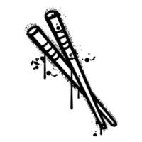 graffiti spray chopsticks isolated on white background vector