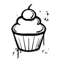graffiti spray cream puff isolated on white background vector