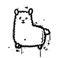 graffiti spray sheep isolated on white background vector