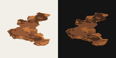 Thin piece of pine, cedar tree bark on black, white background. Image trace, cleaned and simplified illustration. Realistic style. Not AI. vector