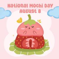 National Mochi Day Celebration with cute kawaii art style. Suitable for flat design, flyer design, flat illustration, etc vector