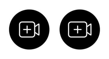 Add icon on black circle. Plus with camera sign symbol. Upload content concept vector