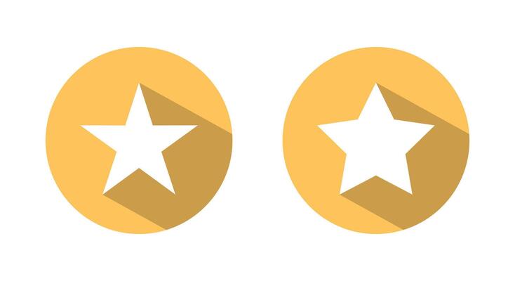Star icon with long shadow. Stars sign symbol