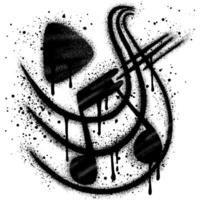 Spray Painted Graffiti Tone icon Word Sprayed isolated with a white background. graffiti Note music icon with over spray in black over white. vector