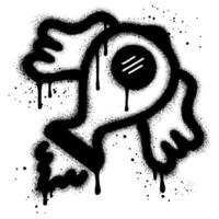 Spray Painted Graffiti rocket ship isolated with a white background. EPS 10. vector
