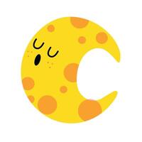 Funny Galaxy Character Set Moon vector