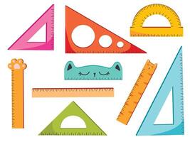 set of different types of school rulers vector