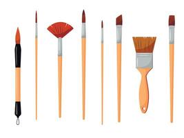 set of different types of paint brushes vector