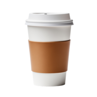 Takeaway Coffee Cup with Sleeve Isolated on Transparent Background. Concept of Convenience and On-the-Go Lifestyle. png
