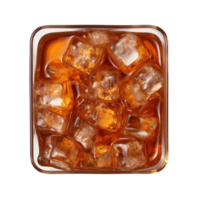 Glass of Iced Tea with Ice Cubes Isolated on Transparent Background. Concept of Refreshing Summer Drink. png