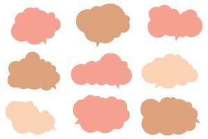 Set speech bubbles on white background. chat box or chat square and doodle message or communication icon Cloud speaking for comics and minimal message dialog vector