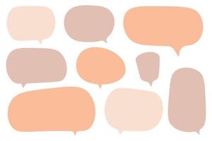 Set speech bubbles on white background. chat box or chat square and doodle message or communication icon Cloud speaking for comics and minimal message dialog vector