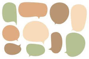 Set speech bubbles on white background. chat box or chat square and doodle message or communication icon Cloud speaking for comics and minimal message dialog vector