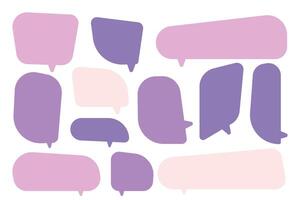 Set speech bubbles on white background. chat box or chat square and doodle message or communication icon Cloud speaking for comics and minimal message dialog vector