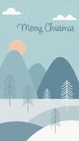 Abstract minimalistic illustration Merry Christmas in Scandinavian style vector