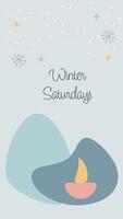 Abstract minimalistic illustration Winter Saturdays in Scandinavian style vector