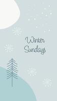 Abstract minimalistic illustration Winter Sundays in Scandinavian style vector